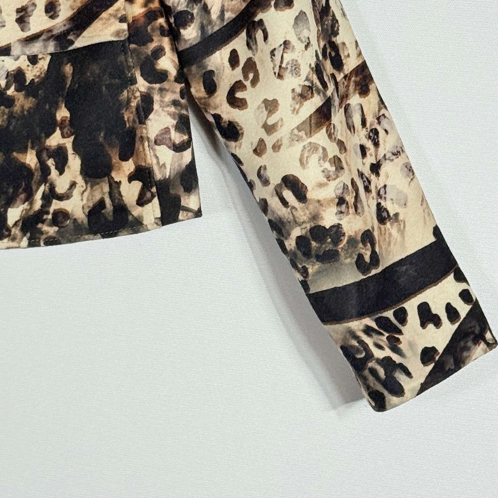 Carla Ruiz Women 38 Medium Leopard Cropped Jacket Blazer Luxury Avant Garde Chic - Picture 4 of 11